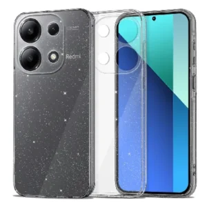 Блещукащ силиконов калъф за Xiaomi Redmi Note 14 Pro 5G – Прозрачен