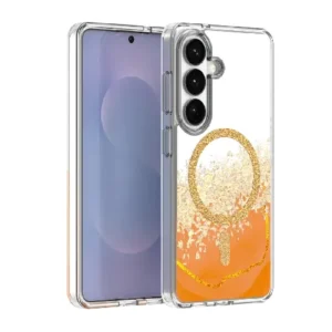Стилен калъф с 3D ефект за Samsung Galaxy S26 – оранжев